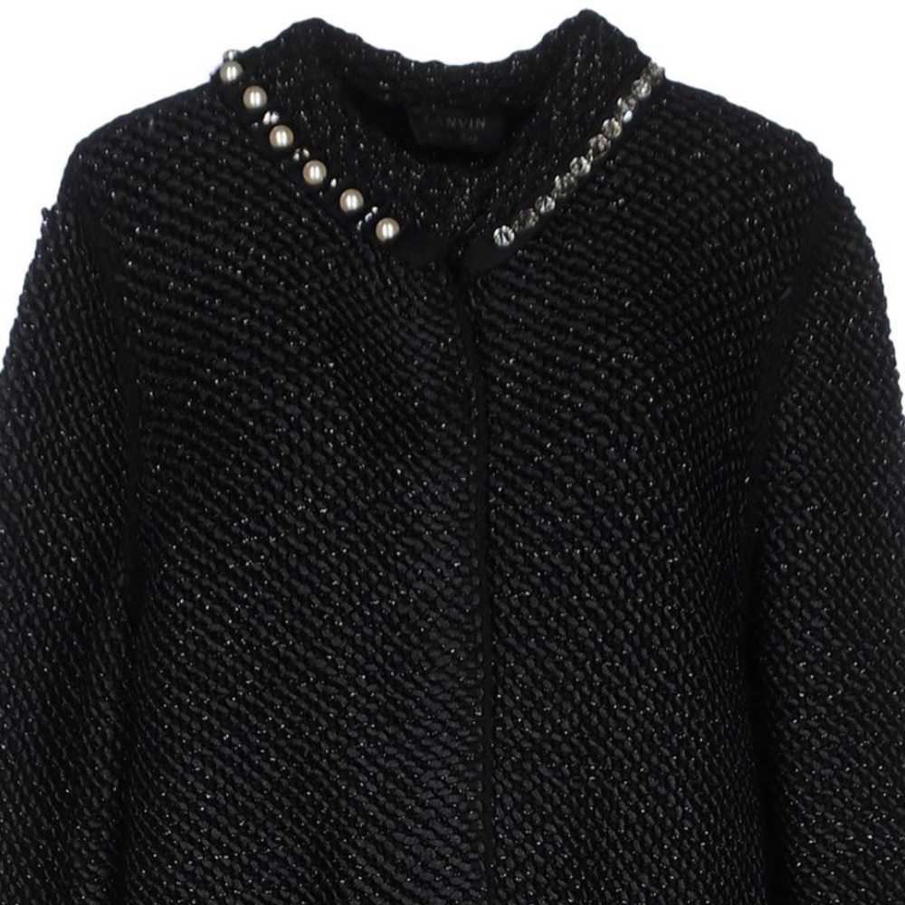 Lanvin size large knitted cardigan with pearls and rhinestones
